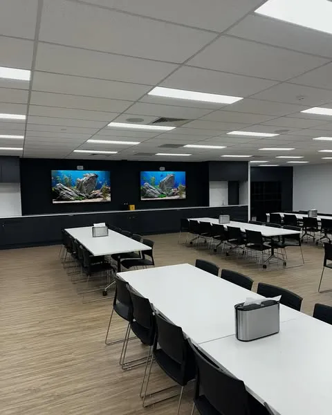Office Fit-Outs in Townsville showing completed commercial office space with integrated lighting electrical services and modern workplace layout